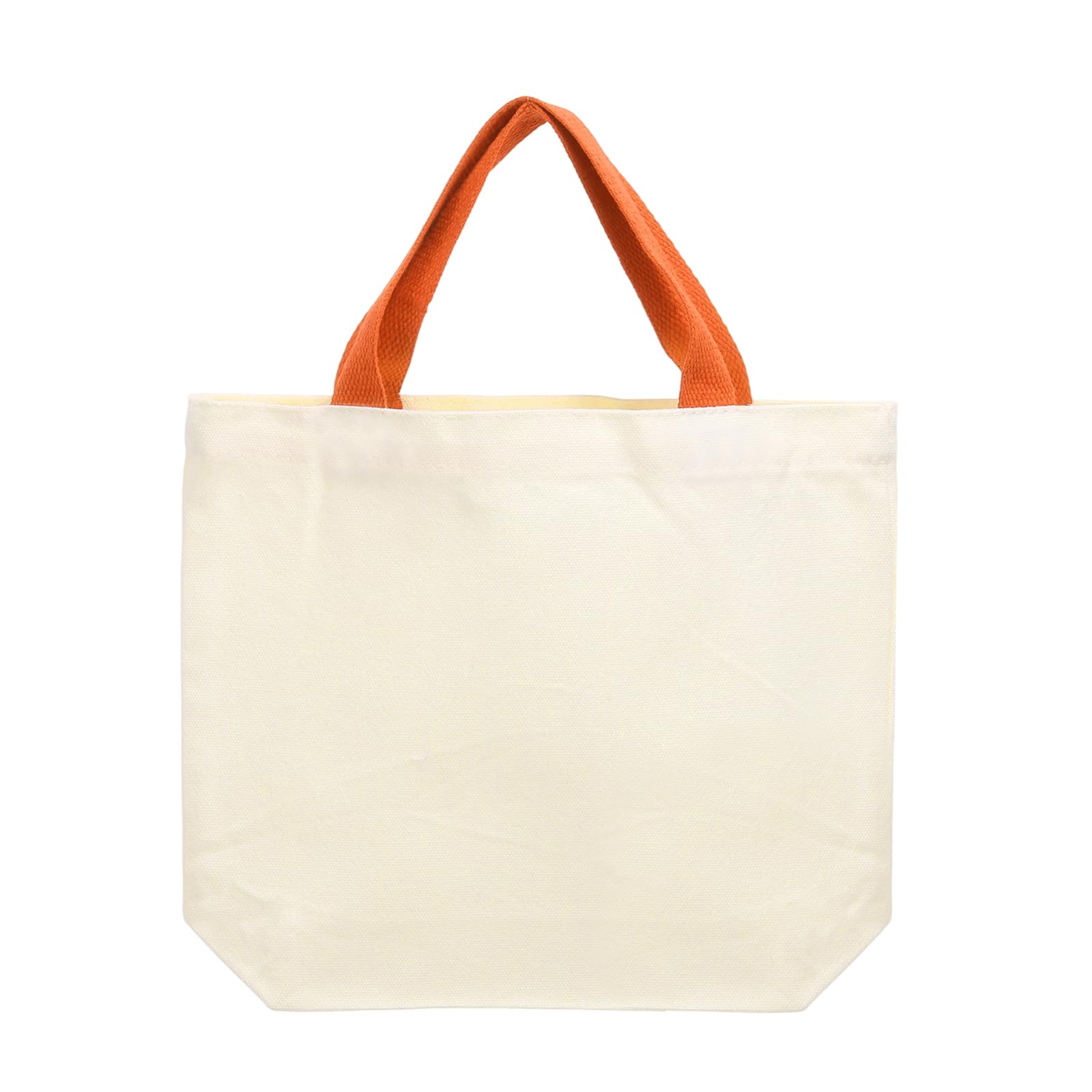 sourcing map Canvas Tote Bags, 10.7"x8.7" Grocery Shopping Bag with Handles, Cute Handbags for Birthday Gifts DIY Craft Advertising Painting, Orange
