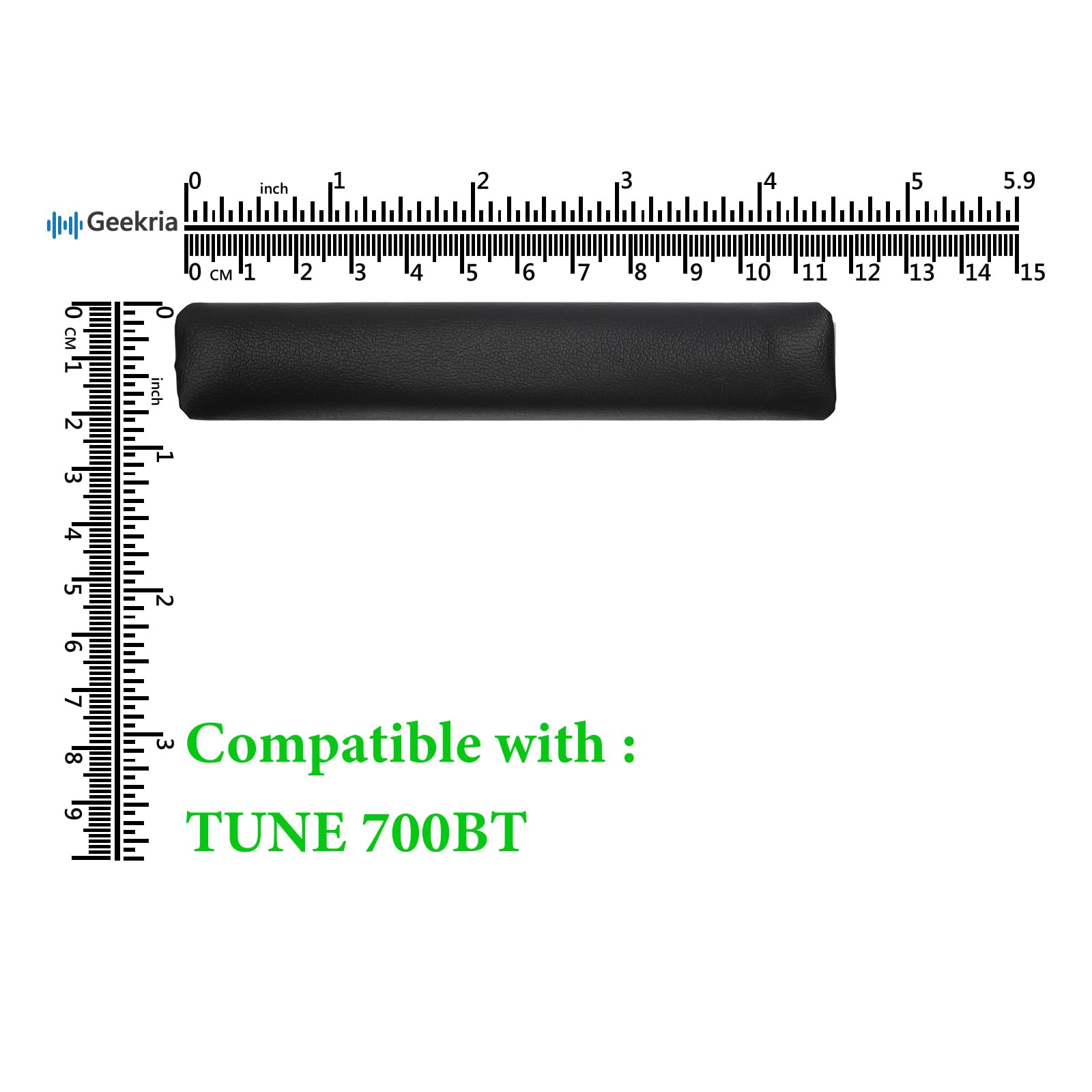 Geekria Protein-Leder-Kopfbügel-Polster für JBL Tune 500/510/520/600/700/710/720/750 BT, 750 BTNC, 660/670/760/770NC Kopfhörer, Ersatz-Reparaturteil (Schwarz)