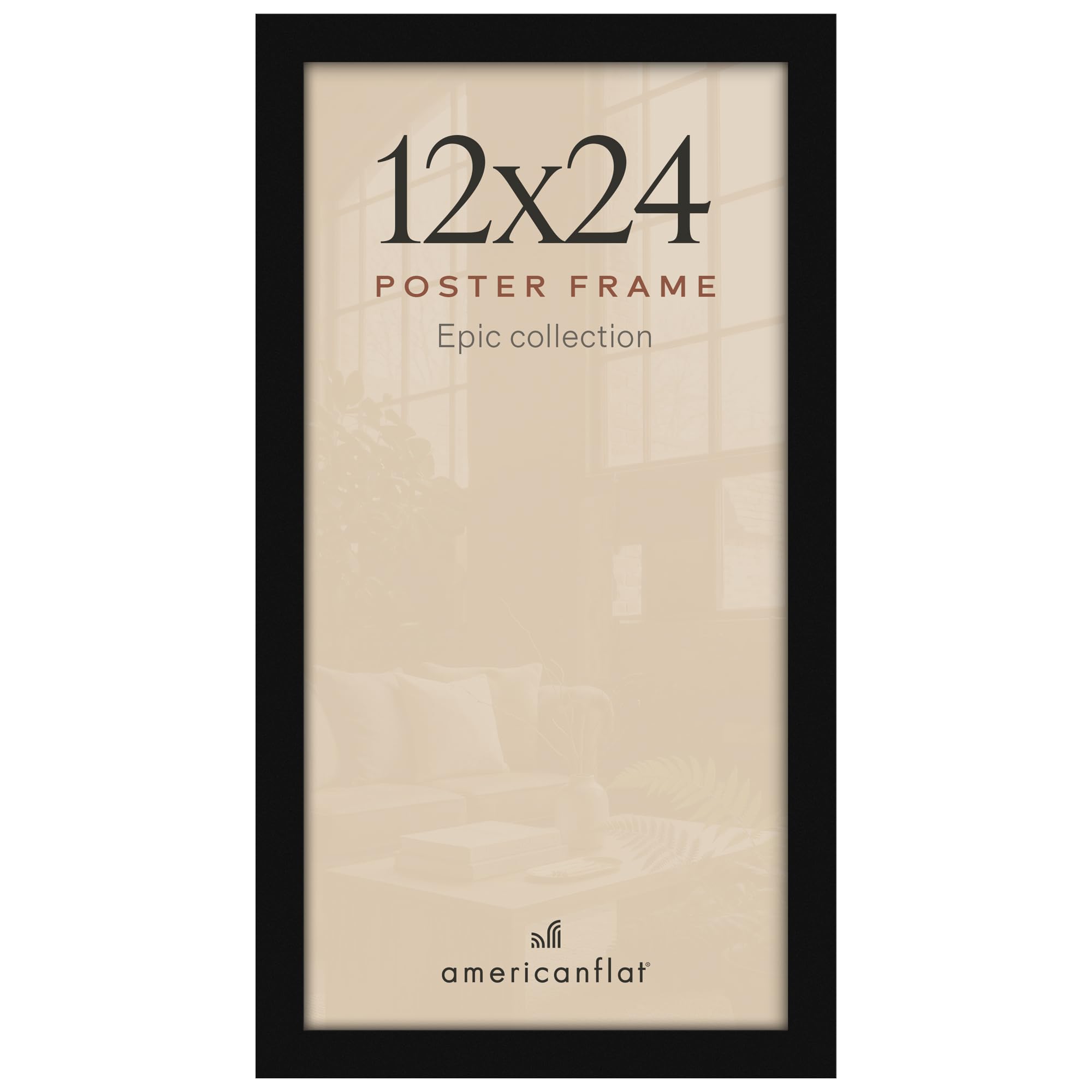 Americanflat 12x24 Poster Frame - Engineered Wood - Black