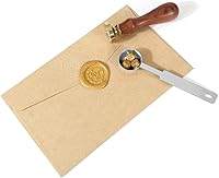 Vista 6 de Yoption 300 cuentas de cera octágono con 4 velas y 2 cucharas de fusión para sello de cera (dorado)