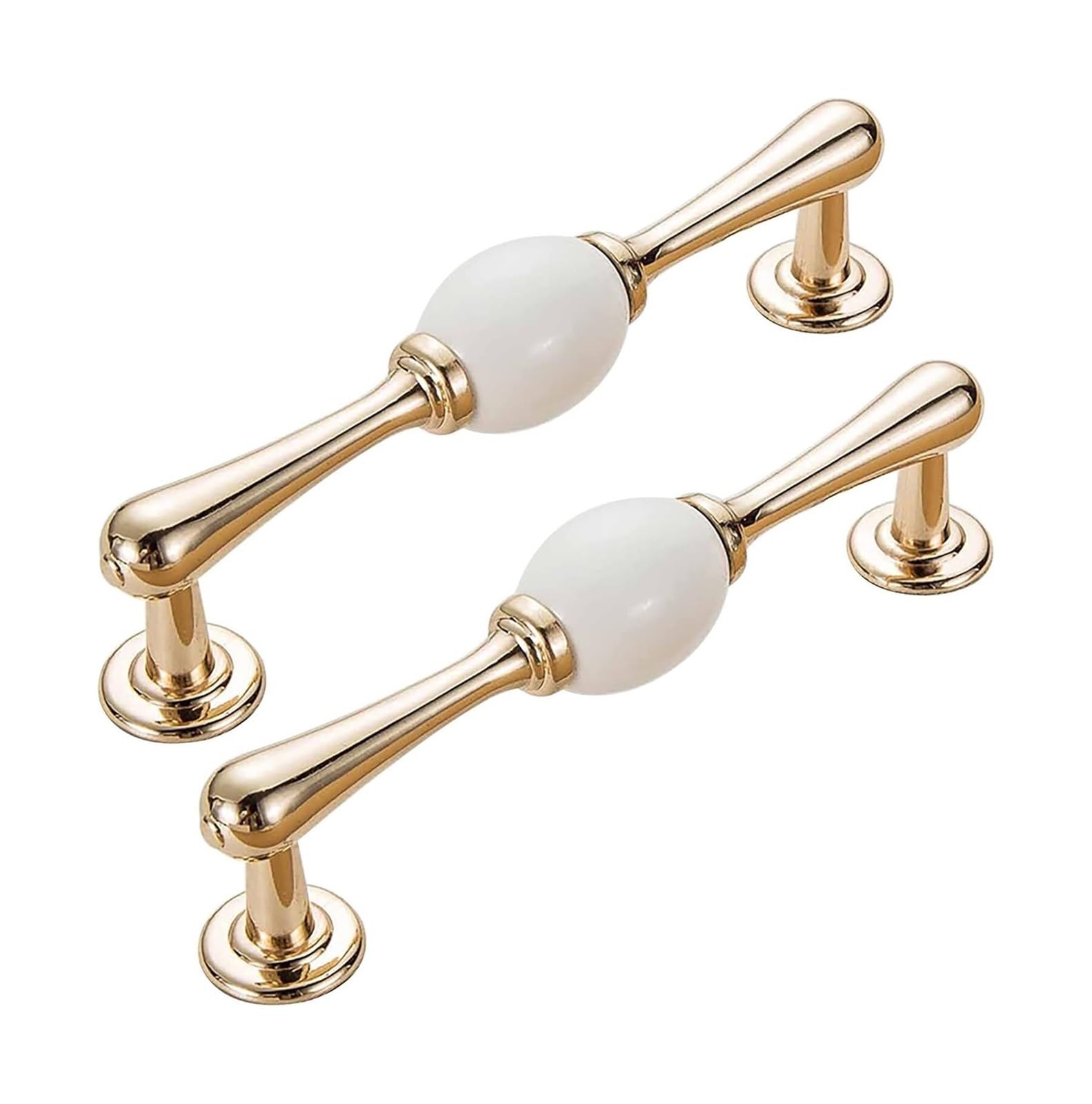 Opeximatun Ceramic Drawer Knobs, Zinc Alloy Ceramic Arch Cabinet Pull Handles(Hole Distance 128mm)
