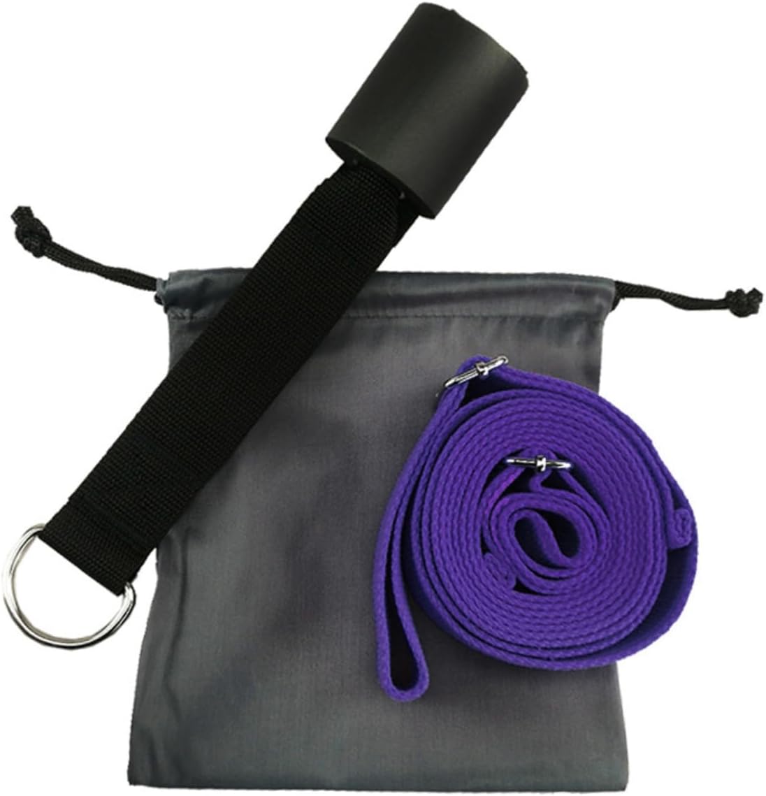 Toyvian Durable Yoga Strap for Stretching and Fitness Cotton Exercise Strap Deep Purple for Yoga and Physical Therapy Lightweight