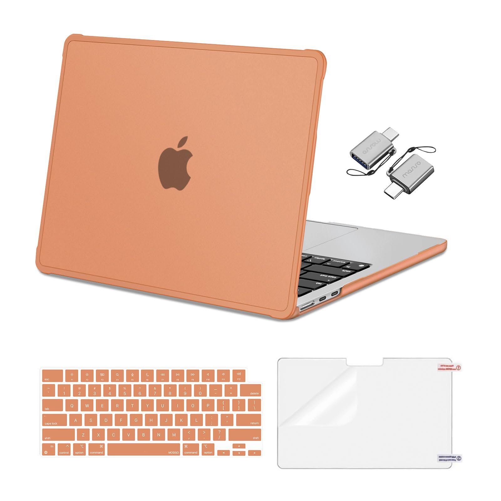MOSISO Compatible with MacBook Air 13 inch Case M5 M4 M3 M2 2026-2022 A3449 A3240 A3113 A2681,Protective Hard Case&Keyboard Skin&Screen Film&Type C with TPU Bumper for MacBook Air 13.6, Pink — view 14