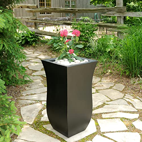 Mayne Valencia 30In Tall Planter - Black - 16In L X 16In W X 30In H - With Removable Plug, Made With Polyethylene (5874-B) #TOP3