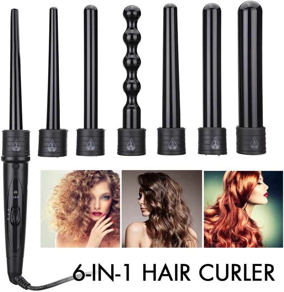 6 in 1 9-32mm Interchangeable Professional Ceramic Hair Curler Rotating Curling Iron Wand Curlers Care Styling Tools image 3