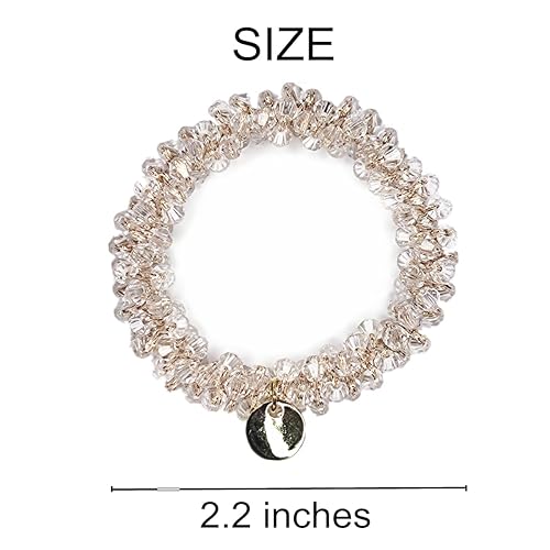 Miniatura 4 de 5 ligas para el cabello con diamantes de imitación, bandas elásticas para el cabello de moda, coleteros de cristal, bandas para el cabello, cuerdas