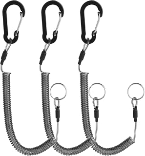 Retractable Safety Coiled Lanyard Heavy Duty Fishing Lanyard Fishing Rod Tether Accessories
