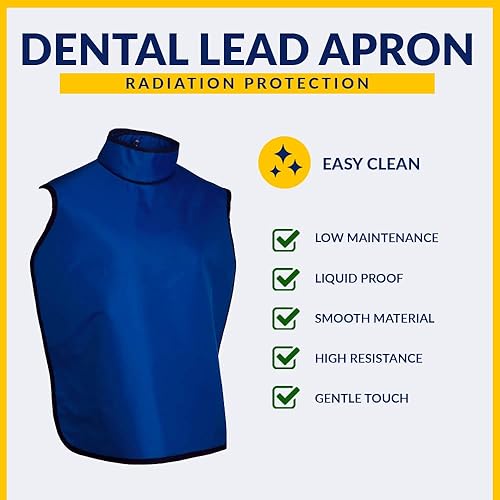 Miniatura 2 de Delantal de plomo de radiación dental con cuello y bucles para colgar, ligero, color morado adulto, Púrpura