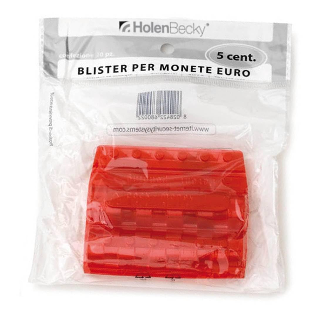 Blíster de plástico para monedas de 5 centavos - Capacidad 50 monedas - Modelo n. 8002/20 - Paquete de 20)