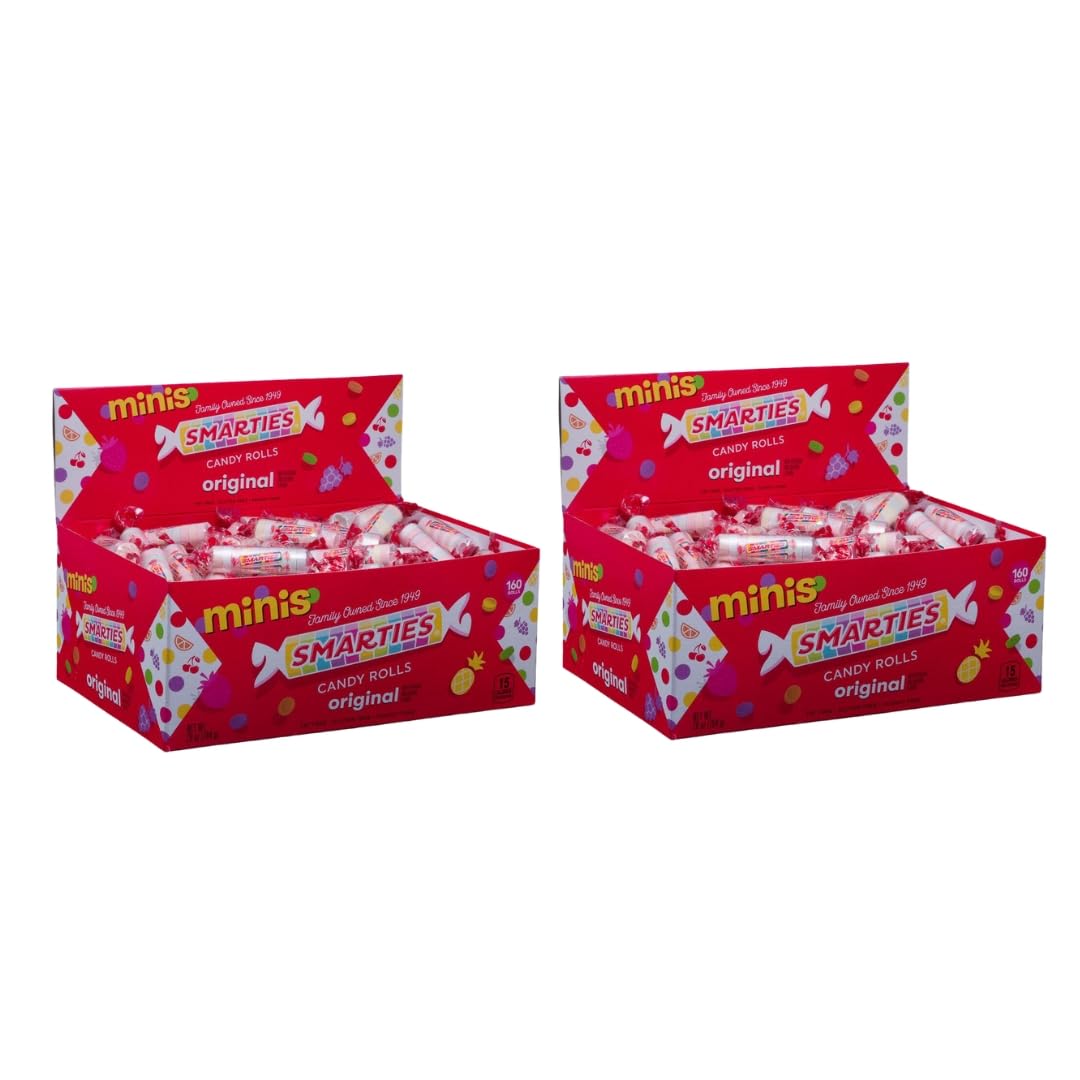 Candy Mini Rolls - Gluten & Vegan Free - Classic Sweetness From Family Owned Company Since 1949, Peanut & Dairy Free - Individually Wrapped Bulk Halloween Candy- 28oz (Pack of 2)