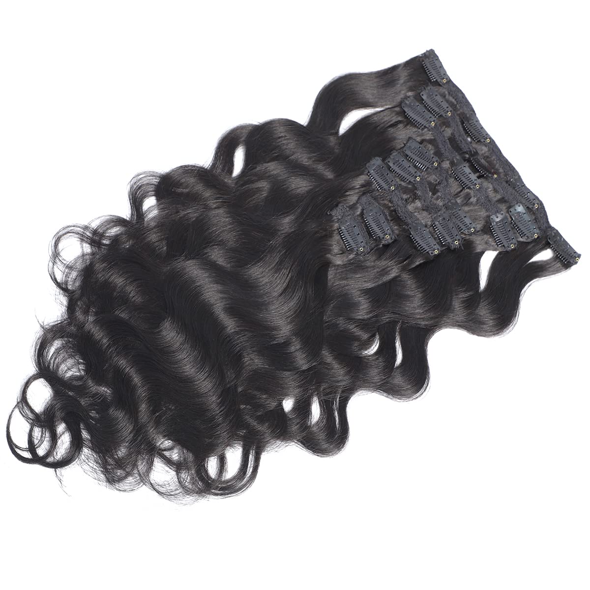 Amazon.com : Feelgrace Wavy Clip ins Hair Extensions Human 