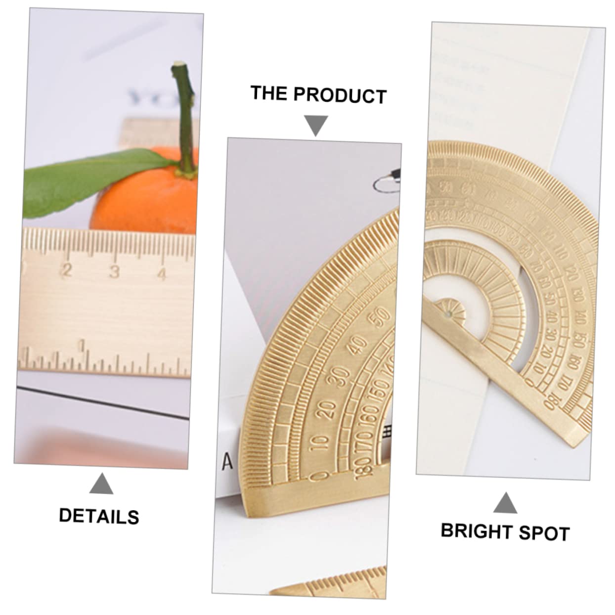 3sets Righello Triangolo e Goniometro Kit Per Studenti e Insegnanti Precisione Facile Usare