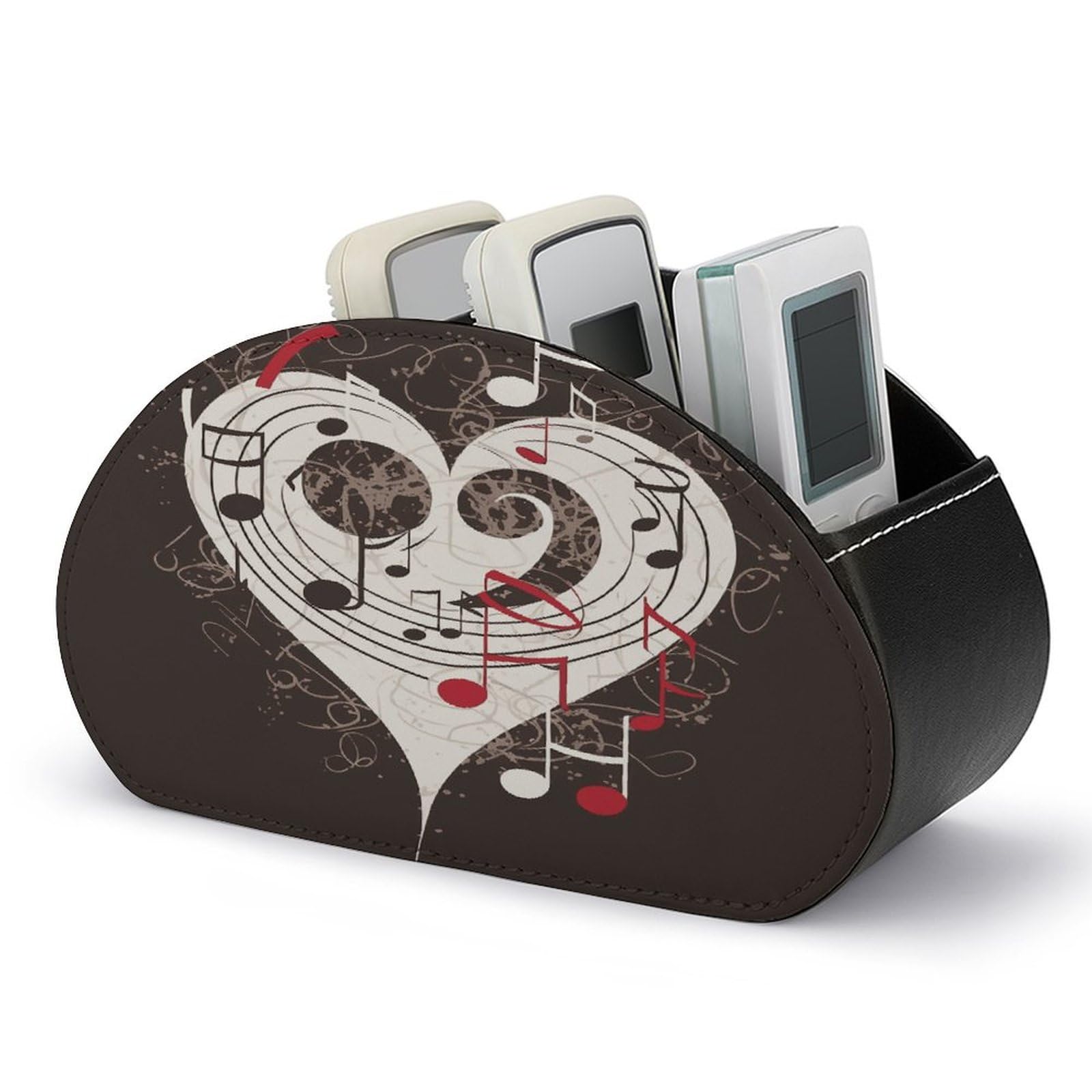 Btcowzrv Style Music Symbols Love Remote Control Holder With 5 Compartments