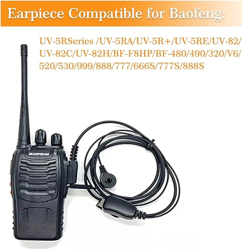 Miniatura 4 de Auriculares Walkie Talkies (2 unidades) con micrófono de 2 pines Covert Air Acoustic Tube Headset para Baofeng UV-5R BF-888S BF-F8HP Retevis H-777