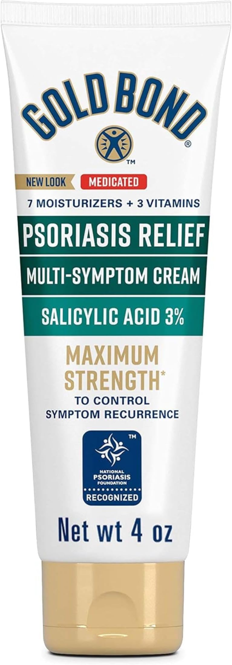 Gold Bond Multi-Symptom Psoriasis Relief Cream, 4 oz, Itchy Skin Relief