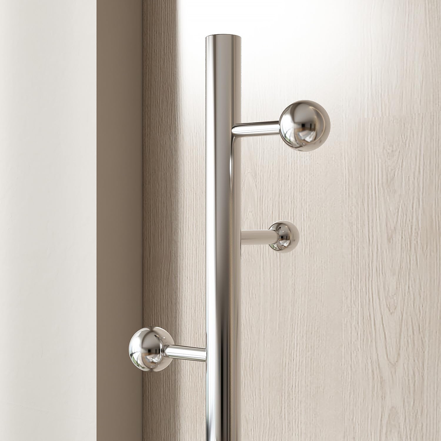Perchero de acero inoxidable independiente, perchero de metal moderno, perchero independiente para entrada, pasillo, dormitorio (plateado)