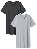 Men&apos;s Cotton Nightshirt Short Nightgown 2 Pack