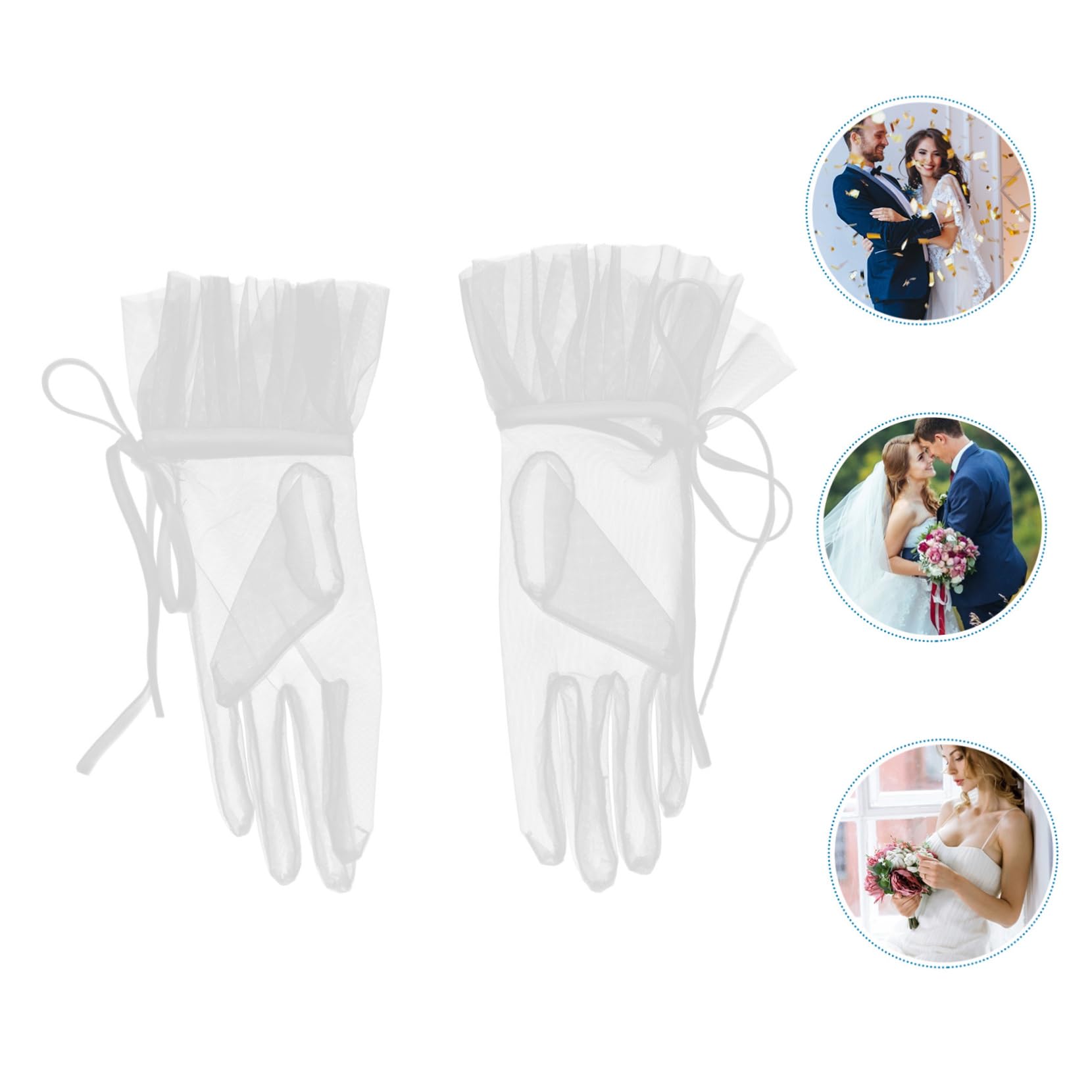 Guantes Accesorios de Novia Nupcial Velo Corto para Novia Paseo Vestido de Novia Vestido de Lujo Patas muñequeras Suministro de Boda