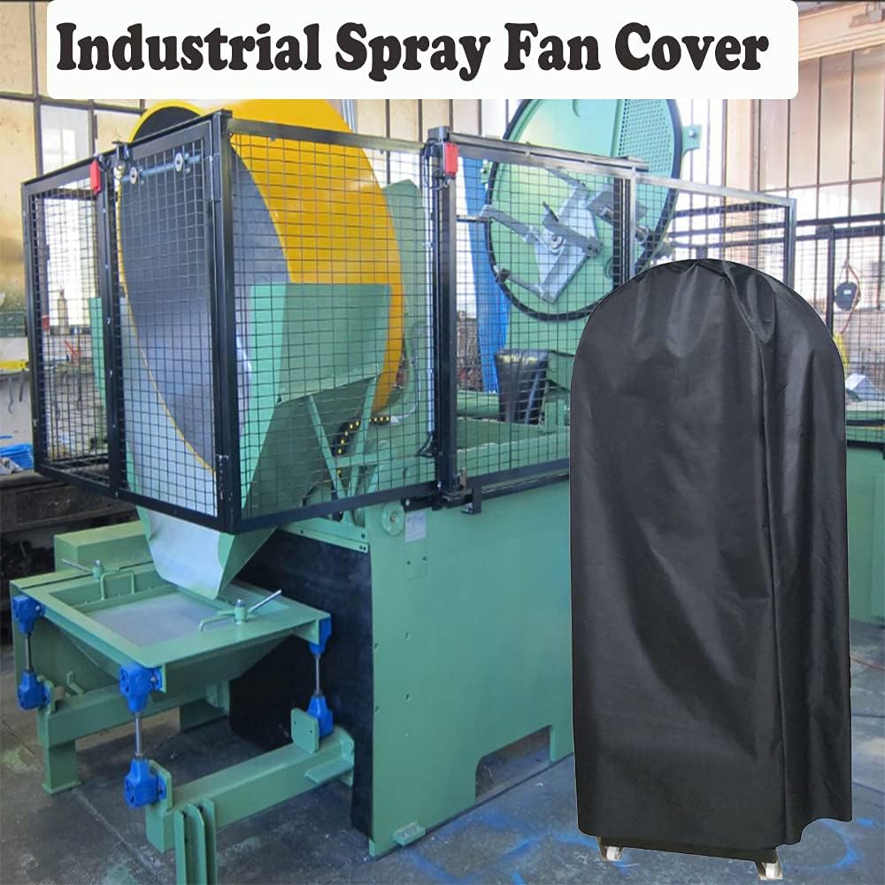 Industrial Spray Fan Cover 600D Heavy Duty Outdoor Fan Dust Cover Waterproof Dustproof Pedestal Stand Fan Cover for Outdoor & Indoor - Full Protection (30"L x 12.5"W x 63"H)