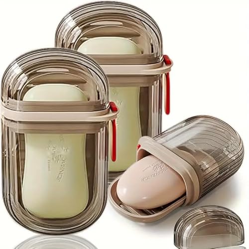 1 jabonera portátil con tapa, diseño de drenaje sellado, material PET, ideal para viajes y ocio al aire libre, mini soporte de jabón de almacenamiento para camping, senderismo, higiene personal al