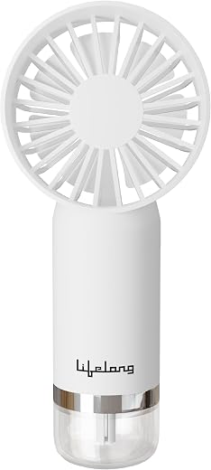 Lifelong Mini Hand Fan with Mist Function | 3 Speed Settings, Mist Spray, 4000 RPM | Type-C Charging, 2.5W BLDC Motor, 500...