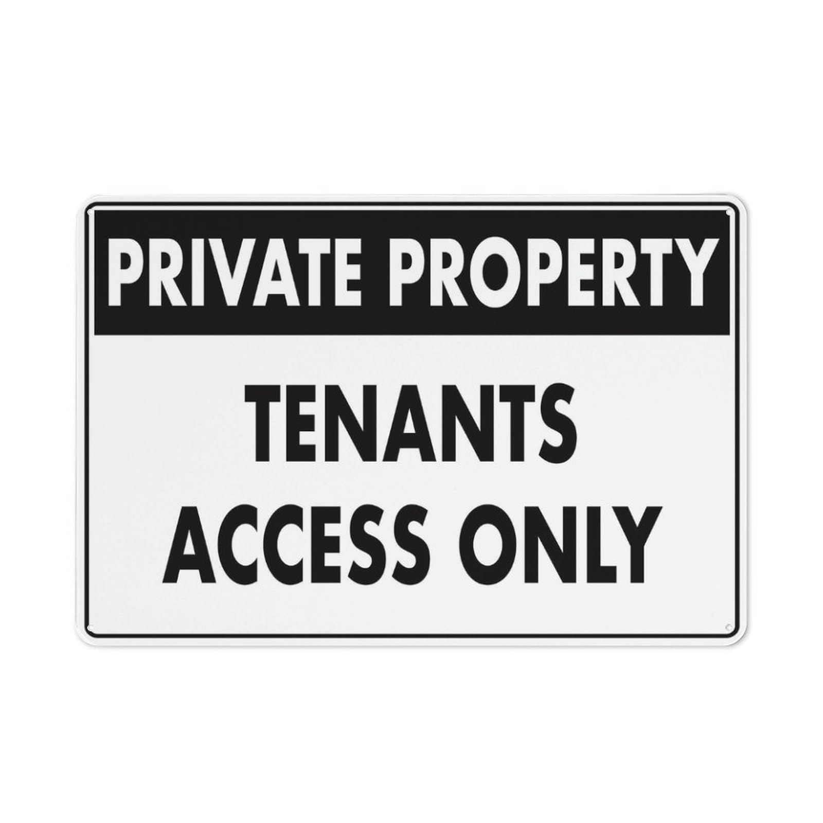 Private Property (Tenants Access Only) Sign, 8x12 Inch Rust-Free Aluminum, Easy To Read & Sturdy Outdoor Metal Sign for Home, Farm, Yard