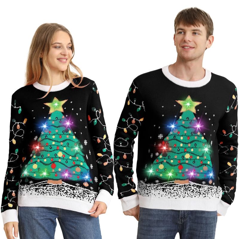 Kouric Ugly Christmas Sweater Herren Damen, hässliche...