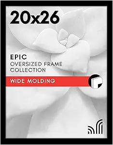 Americanflat 20x26 Picture Frame with Polished Plexiglass - Black Picture Frame - Wide Photo Frames Made of Engineered Wood for Vertical or Horizontal Wall Display - Epic Collection - Black