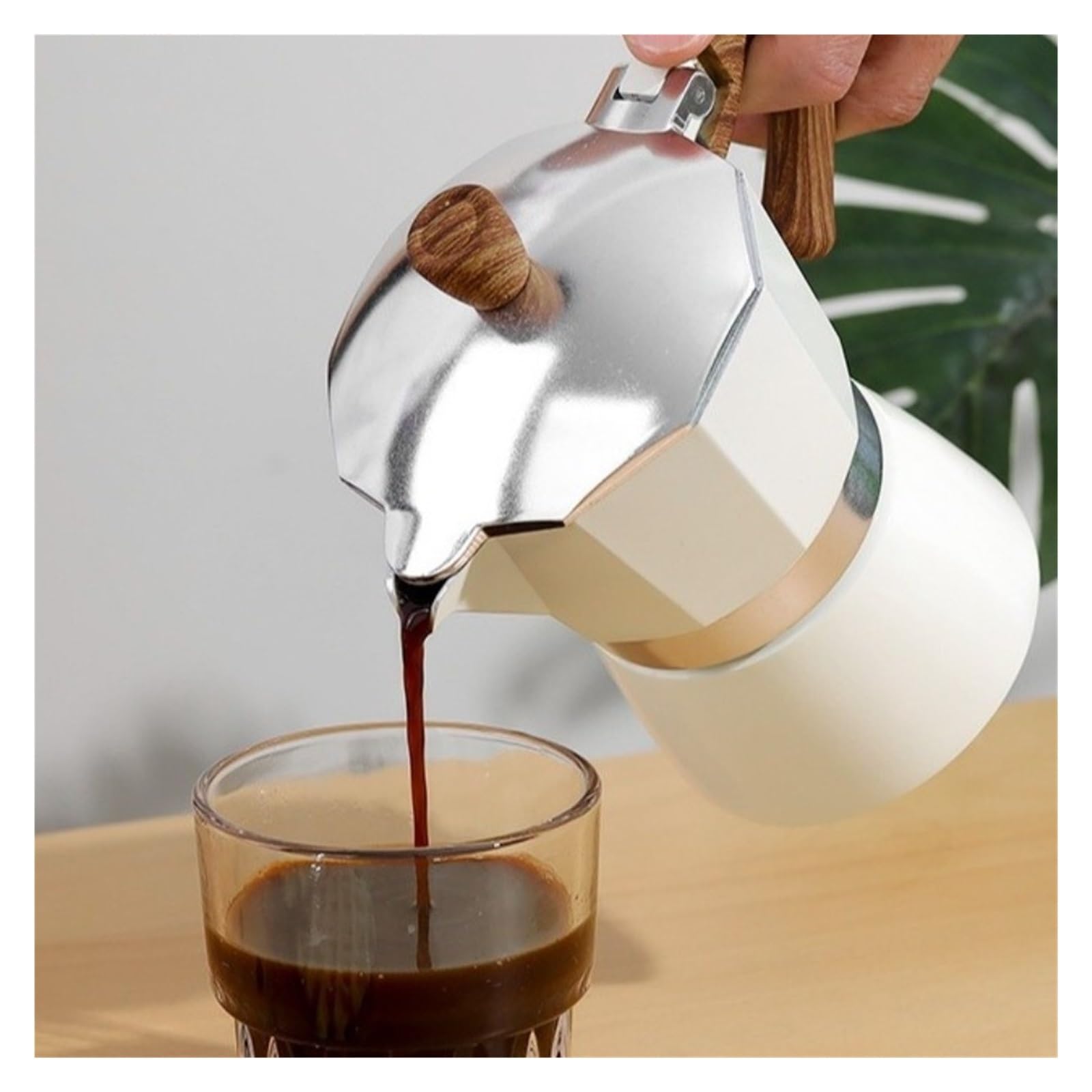 Genérico Cafetera Moka de aluminio con 3 tazas café expreso 150ml Pot