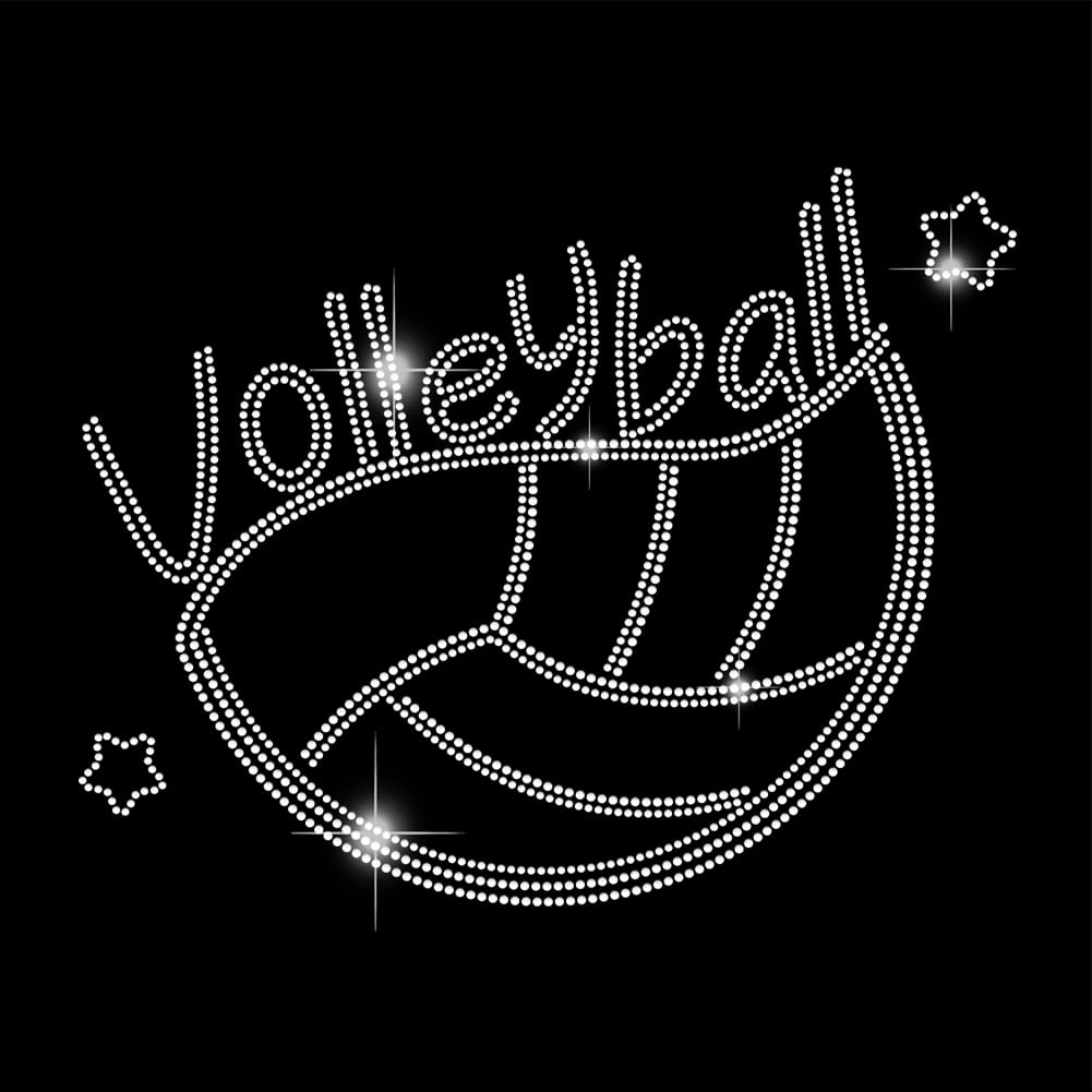 Calcomanías termoadhesivas de voleibol: transferencia de calor con diamantes de imitación