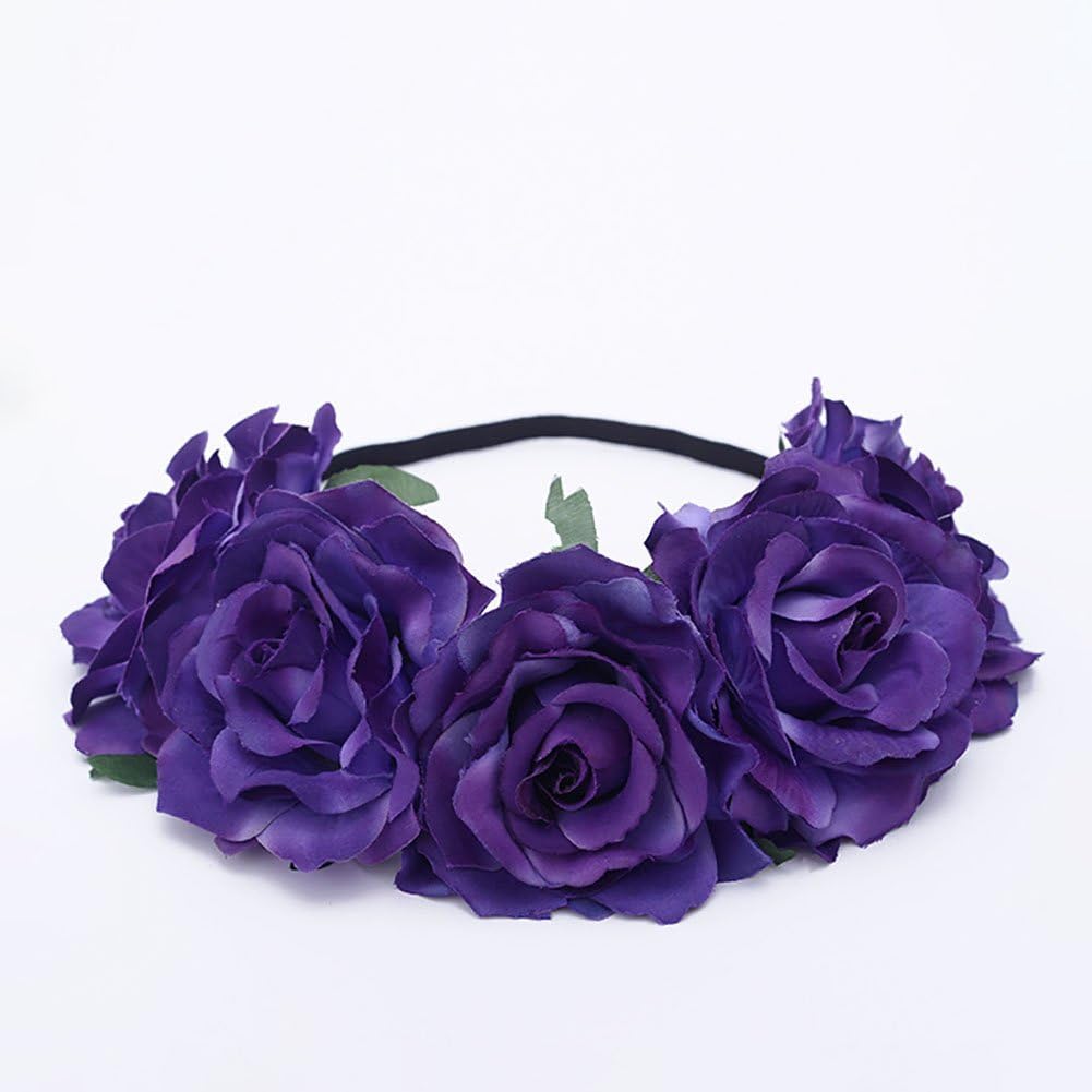 SCF2017 Women Girls Rose Flower Headband Crown Hair Garland Wedding Festival