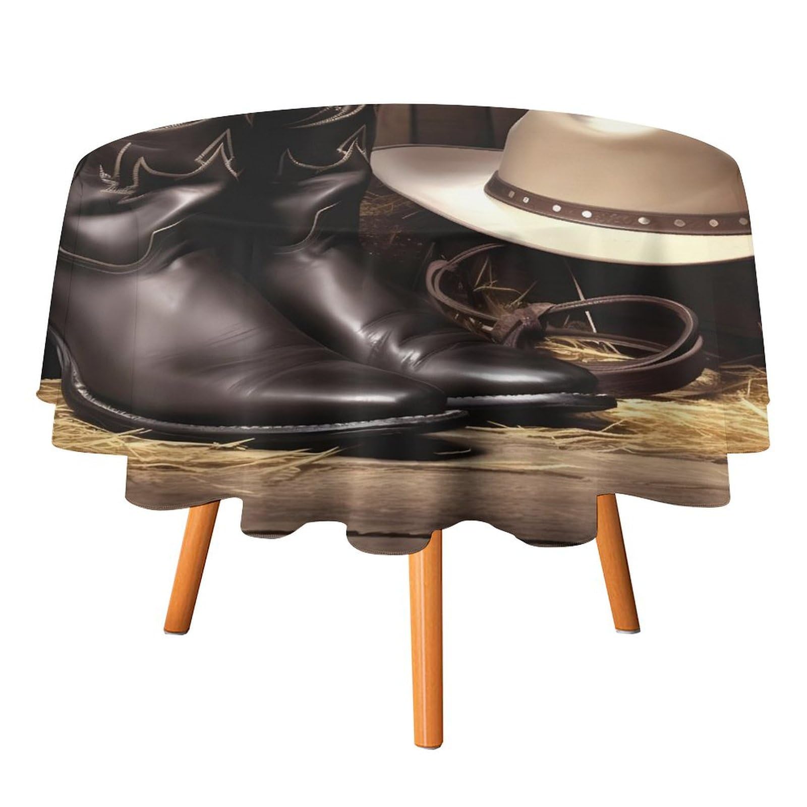 Nappe ronde de cowboy imperméable et résistante aux taches