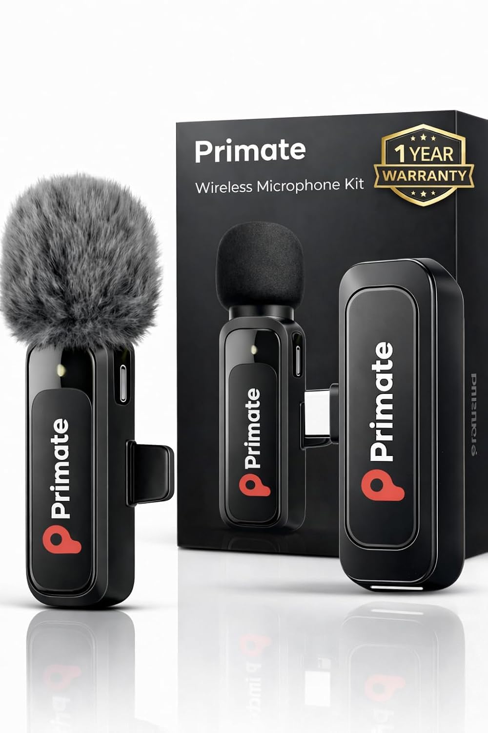 Primate Wireless Omnidirectional Lapel Microphone – Noise Cancelling Clip-On Mic with Type-C Connector Plug & Play for Android, iPhone, Camera Ideal for Video Recording, Vlogging, Interviews (Black)-image-35