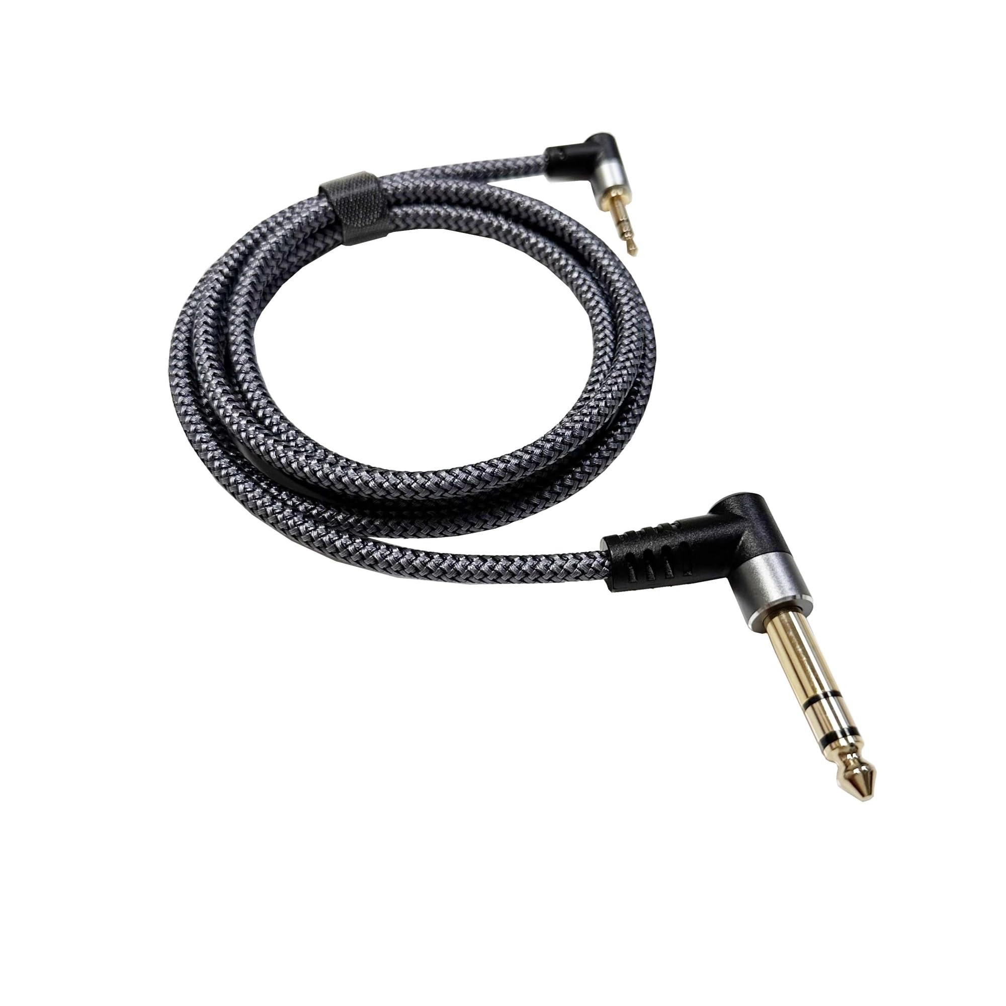 Professionelle Gitarren Audiokabel 90 Grad 3,5 Bis 6,35 Adapterkabel Für Mixer Verstärker Player Lautsprecher Vergoldet Langlebig | Gitarren-Audiokabel(2.4m 2pcs)