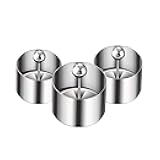 Set of 3 - Round Stainless Steel Cake Rings, Mousse Cake Ring Mold with Press Set