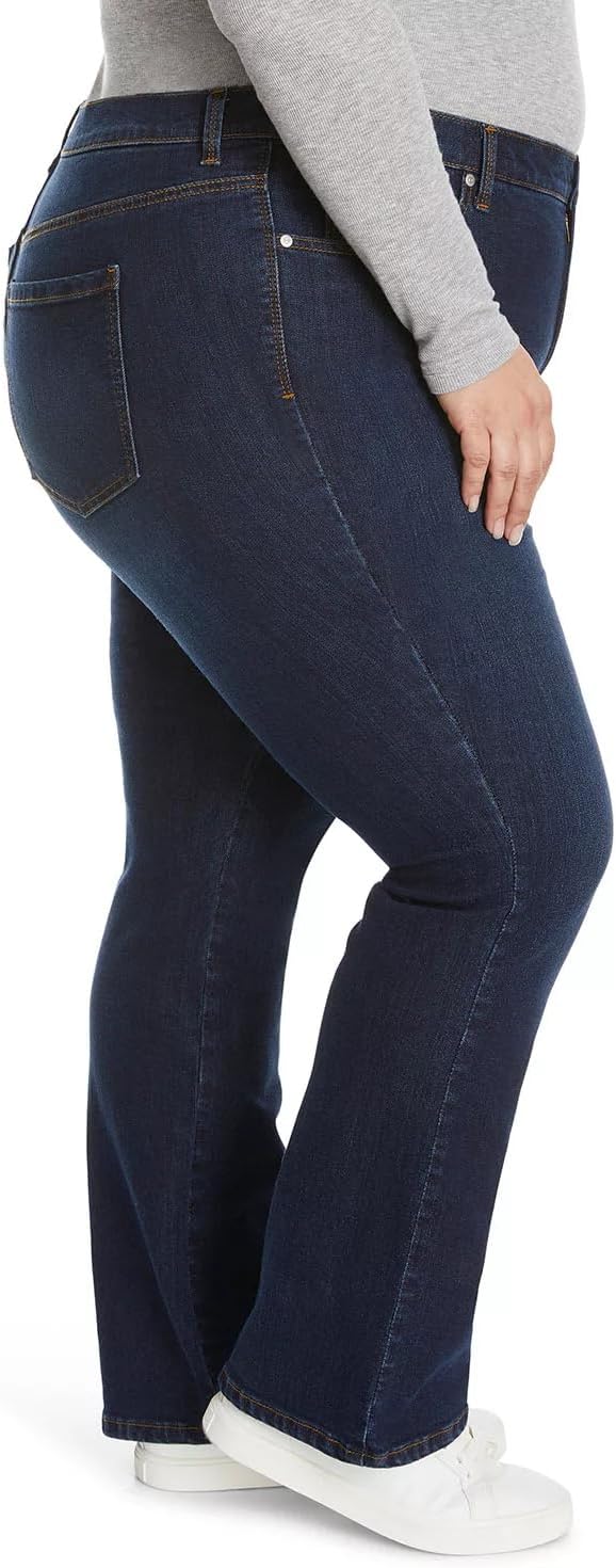 Nine West Women's Plus Size Bootcut Jeans for Women, High-Rise Trendy Stretch Denim Pants