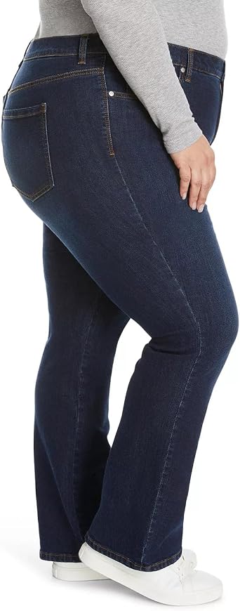 Nine West Women's Plus Size Bootcut Jeans for Women, High-Rise Trendy Stretch Denim Pants