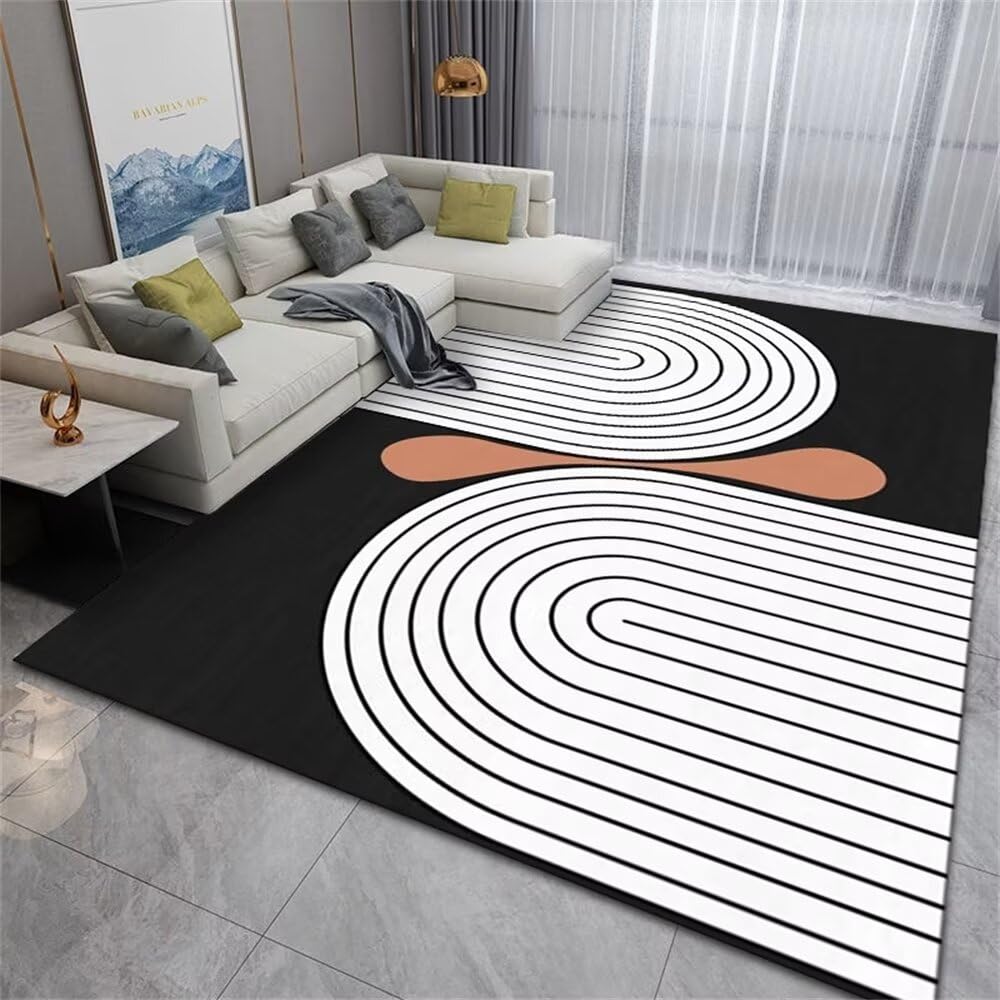 Tapis moquette tapis chambre enfant grand tapis rayé noir antidérapant