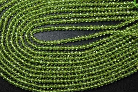 Peridot faceted rondelles 3mm LKBEADS pour la création de bijoux uniques