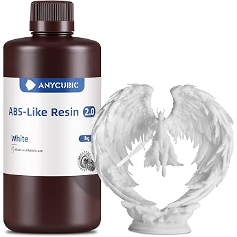 ANYCUBIC ABS-LIKE Resin 2.0, High Strength, Low Odor, High Definition, Heavy Duty, 3D Printer Resin, ABS-LIKE 2.2 lbs 1 kg, White
