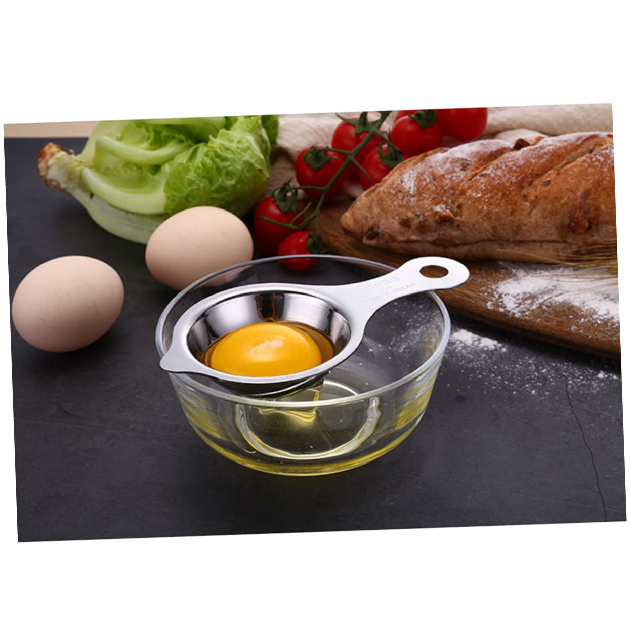 SOLUSTRE 2sets Stainless Steel Egg Separator Yolk Extractor and Filter Kitchen Tool for Cooking and Baking Non Stick Design Easy to Clean for Home Chefs 2pcs*2