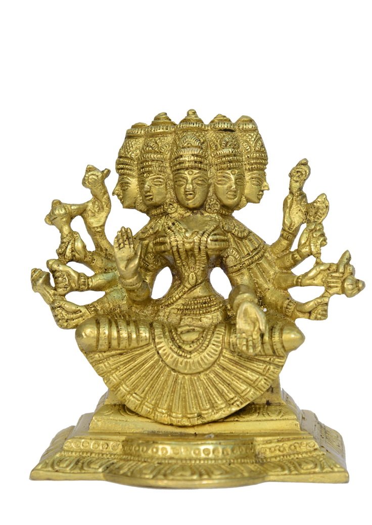 Statue en laiton Gayatri Mata pour purifier l'espace de bureau