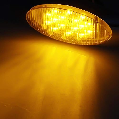 Miniatura 5 de Partsam 10 luces ámbar de 6-1/2 pulgadas de separación/marcador - Terminal bala debajo de la puerta, panel de molduras de 16 diodos sellados + 5