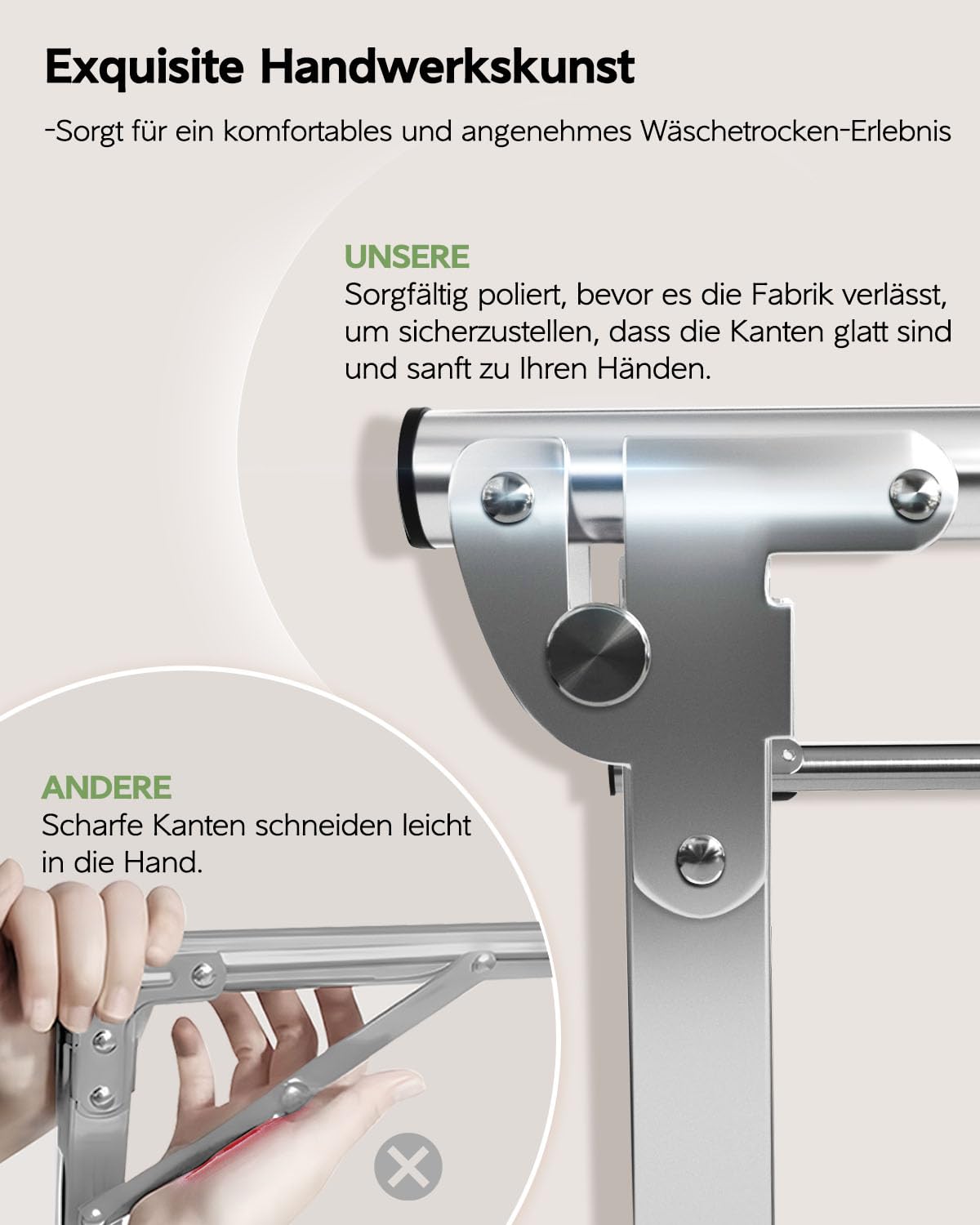 Vikaqi Wäscheständer 200 cm zusammenklappbar Indoor Outdoor Wäscheständer Kleidung Faltbar Wäscheständer Heavy Duty Edelstahl Wäscheleine Kleiderständer 20 Haken 12 Clips