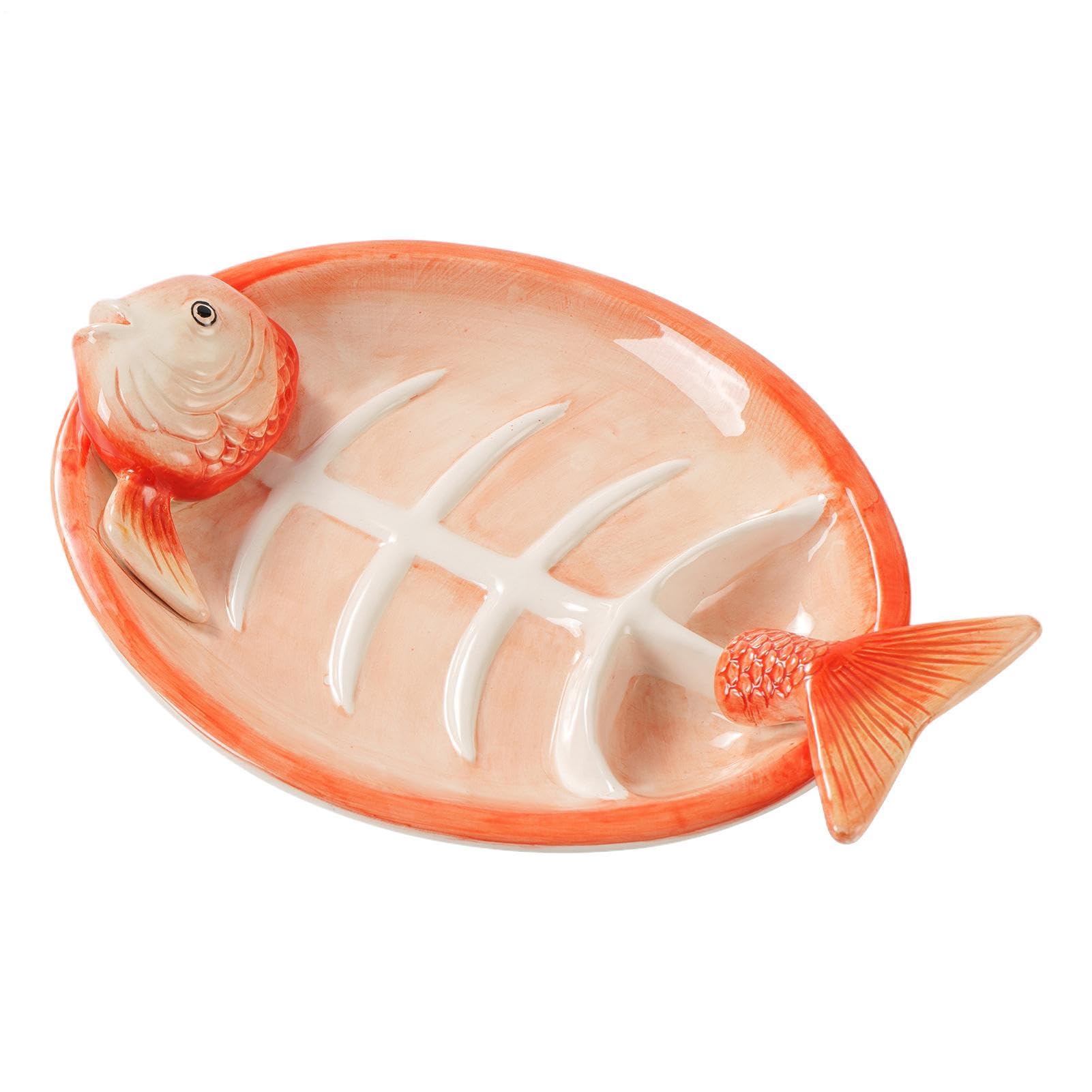 Piattini in Ceramica Stoviglie in Ceramica Dipinte a Mano a Forma di Pesce | Vassoio da Portata per Dumpling Snack Antipasti Frutta Feste Compleanni Festival Casa Cucina Ristorante Appartamento