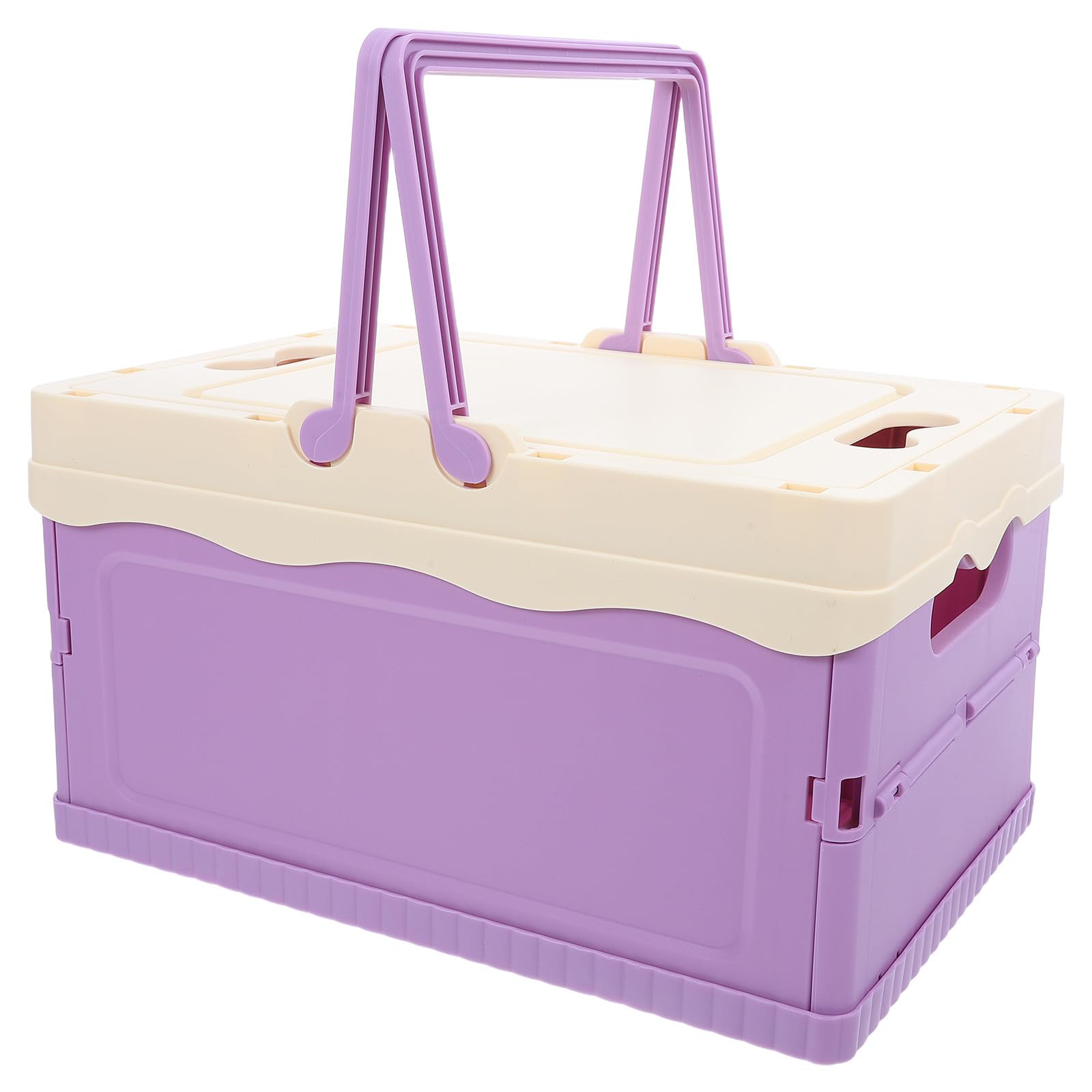 Bac pliable avec couvercle OUNONA 10L, paniers de rangement empilables pour chambre et cuisine