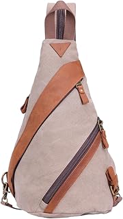 NECTAR YUNBURST Khaki Canvas Oversized Sling Bag - Crossbody Adventure Pack for Cycling Hiking Expeditions | 53x25x14cm Wa...