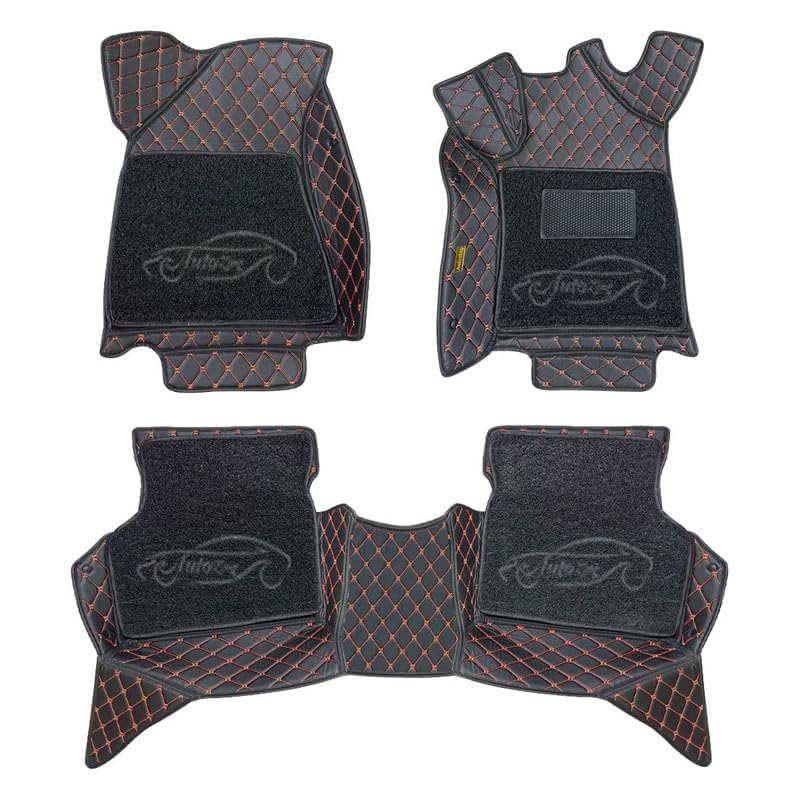Image of 7D Car Foot Mat for BMW 3 Series 2024-2025 | Black Red with Black