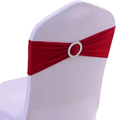 Miniatura 5 de 100 lazos elásticos para silla, color azul real, bandas elásticas para silla con hebilla deslizante, lazos para bodas, hoteles, banquetes, fiestas