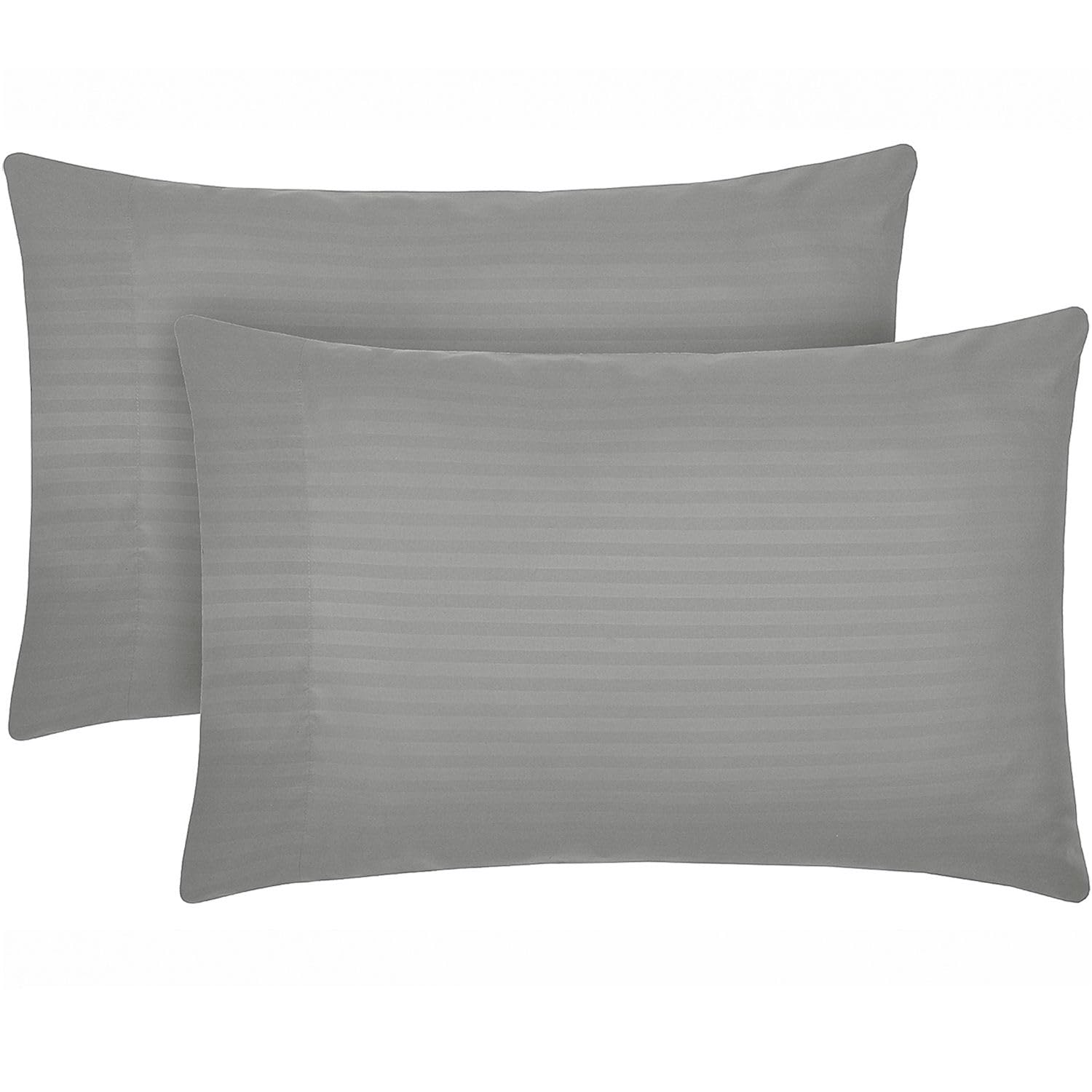 Mellanni Pillow Cases - Luxury, Extra Soft, Cooling Pillow Covers - 2 PC Iconic Collection Pillowcases - Envelope Closure (Standard/Queen 20" x 30", Striped Gray/Silver)